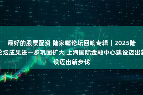 最好的股票配资 陆家嘴论坛回响专辑丨2025陆家嘴论坛成果进一步巩固扩大 上海国际金融中心建设迈出新步伐